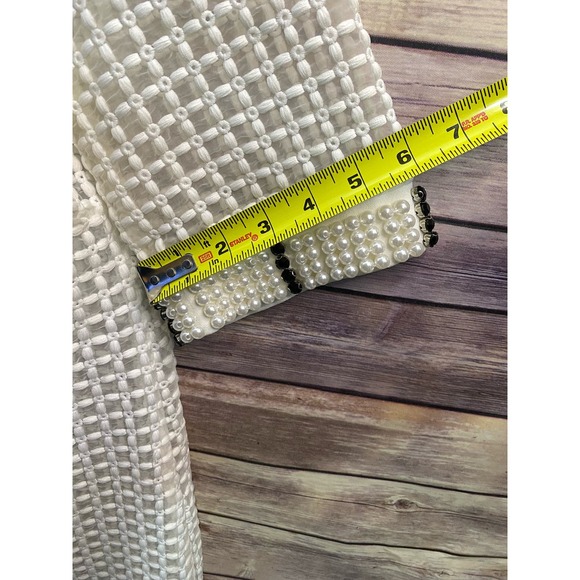 Aryeh Short Sleeve Spring/Summer Shirt Dress Size Small Pearls Onyx details - Picture 10 of 15